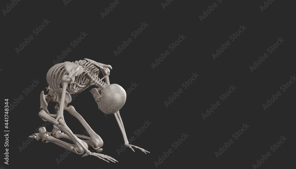 Obraz premium discouraged skeleton 3d render