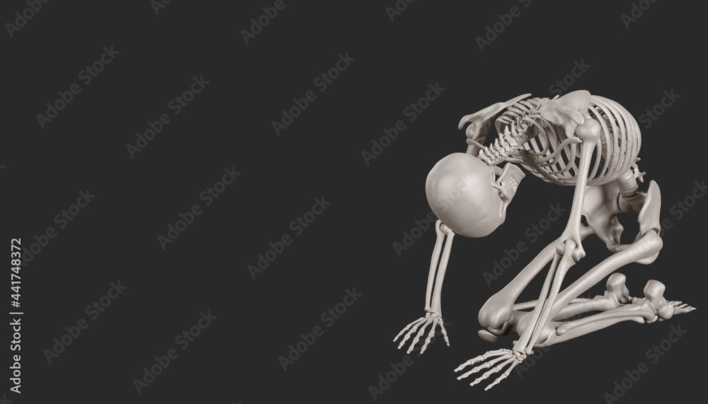 Obraz premium being discouraged skeleton 3d render