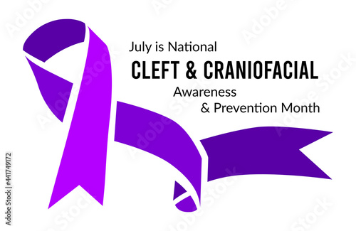 July is National Cleft and Craniofacial Awareness and Prevention Month. Vector illustration photo