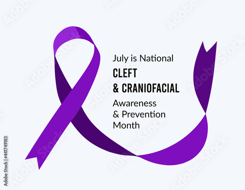 July is National Cleft and Craniofacial Awareness and Prevention Month. Vector illustration photo