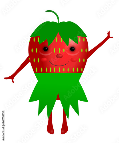 Cartoon strawberries. Illustration