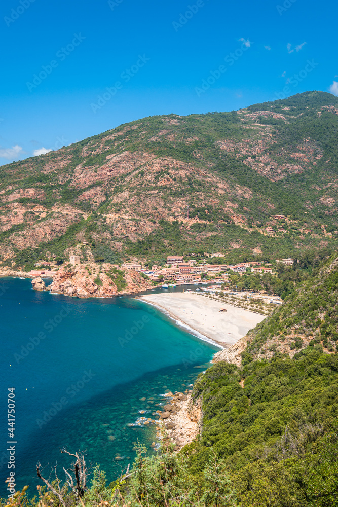 Porto beach on coast of Corsica