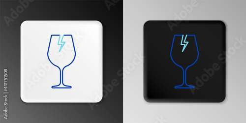 Line Fragile broken glass symbol for delivery boxes icon isolated on grey background. Colorful outline concept. Vector