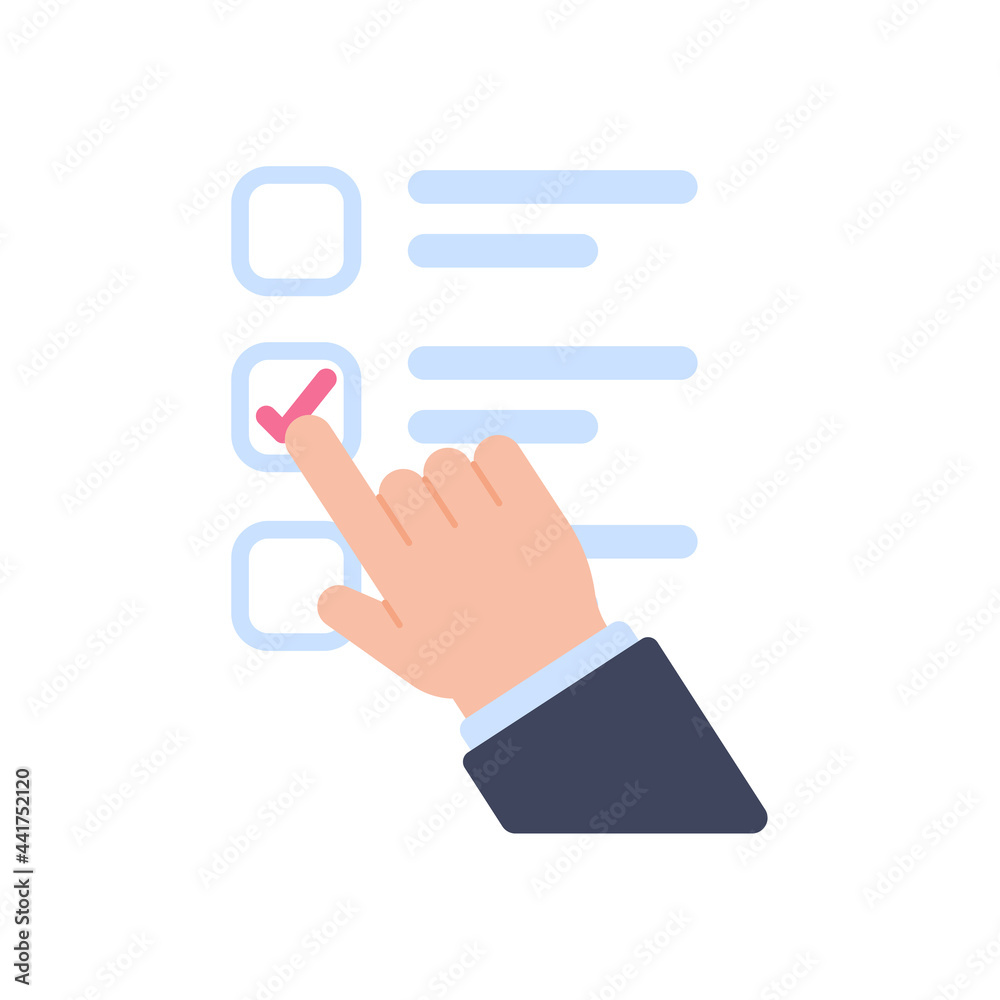Election ballot vector. The hand holding the voting card of most people in making a choice. Election ballot vector. The hand holding the voting card of most people in making a choice.