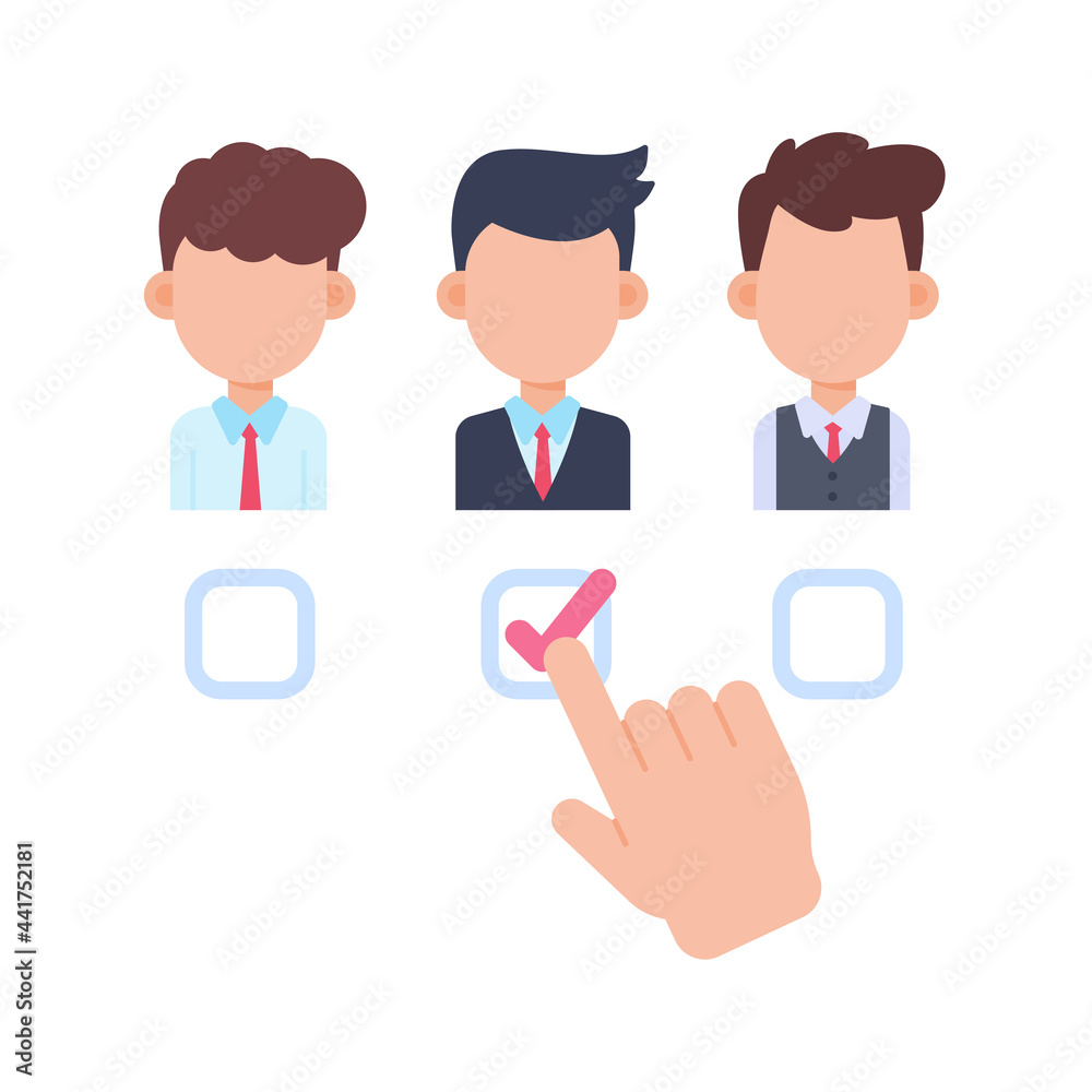 Election ballot vector. The hand holding the voting card of most people in making a choice. Election ballot vector. The hand holding the voting card of most people in making a choice.