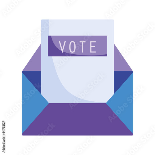 voting ballot in envelope