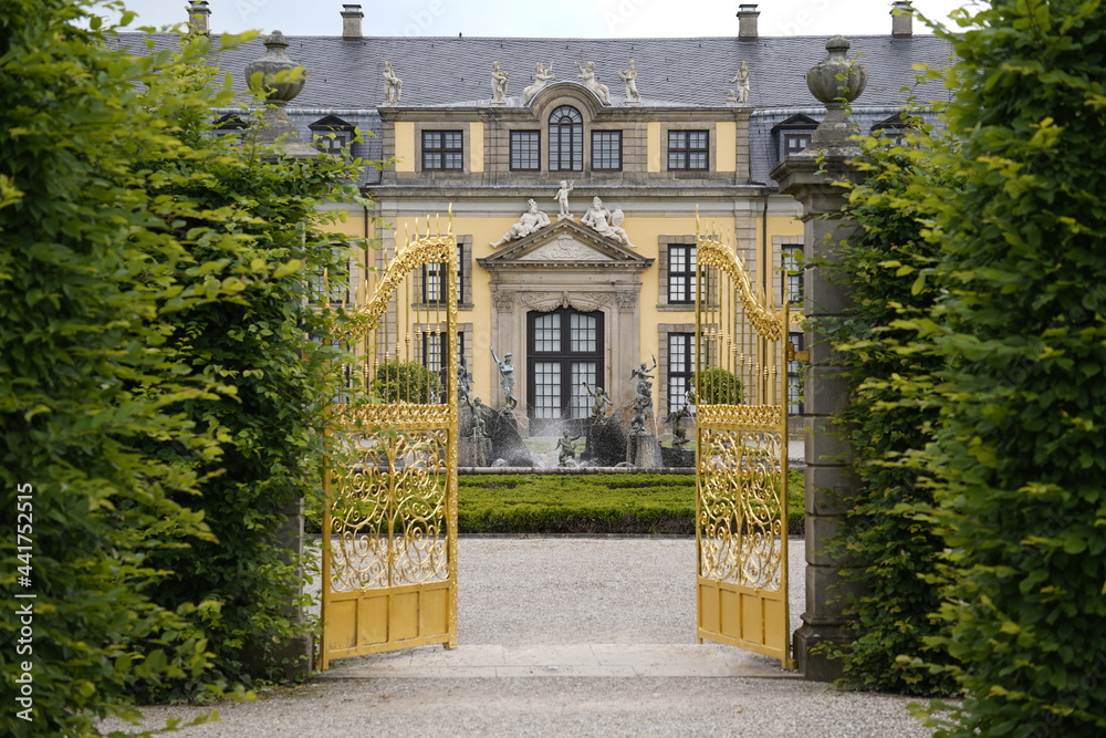Entrance to the gallery building in the Great Garden Herrenhausen, Hanover
Entrance to the gallery building in the Great Garden Herrenhausen, Hanover
