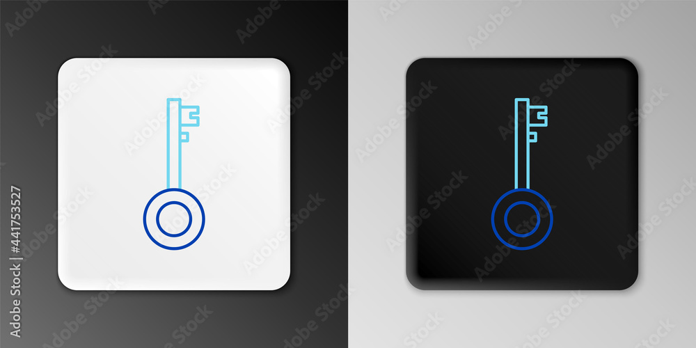 Line Pirate key icon isolated on grey background. Colorful outline concept. Vector Line Pirate key icon isolated on grey background. Colorful outline concept. Vector