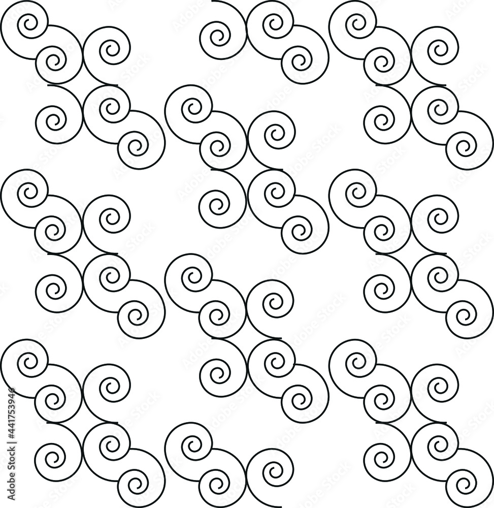 Desenhos geométricos com espiral. Vetor. Papel de parede.