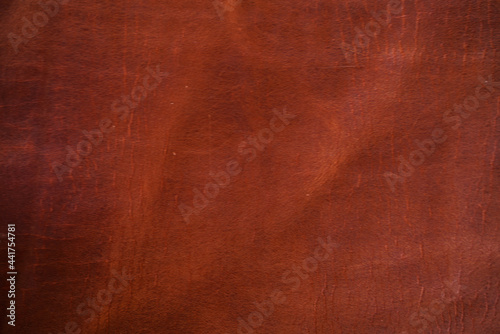 Luxury vintage red brown genuine cow vegetable tanned leather