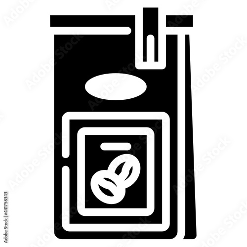 coffee bag solid icon