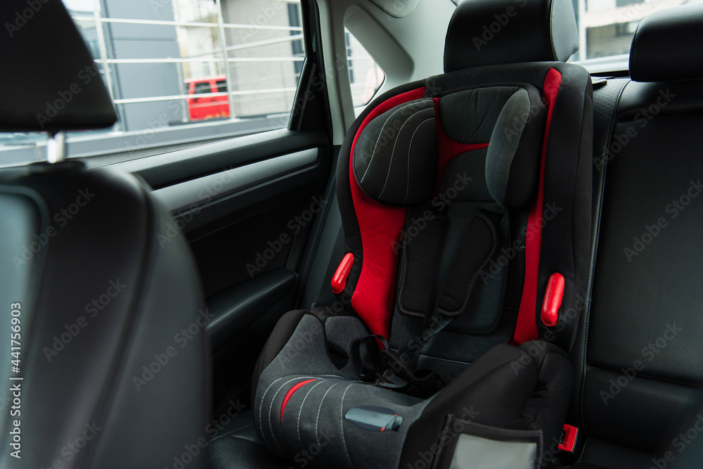 modern comfortable baby chair inside modern car