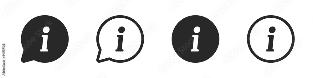 Information icon symbol in circle illustration set, faq info mark vector knowlwdge element. Information icon symbol in circle illustration set, faq info mark vector knowlwdge element.