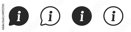 Information icon symbol in circle illustration set, faq info mark vector knowlwdge element.