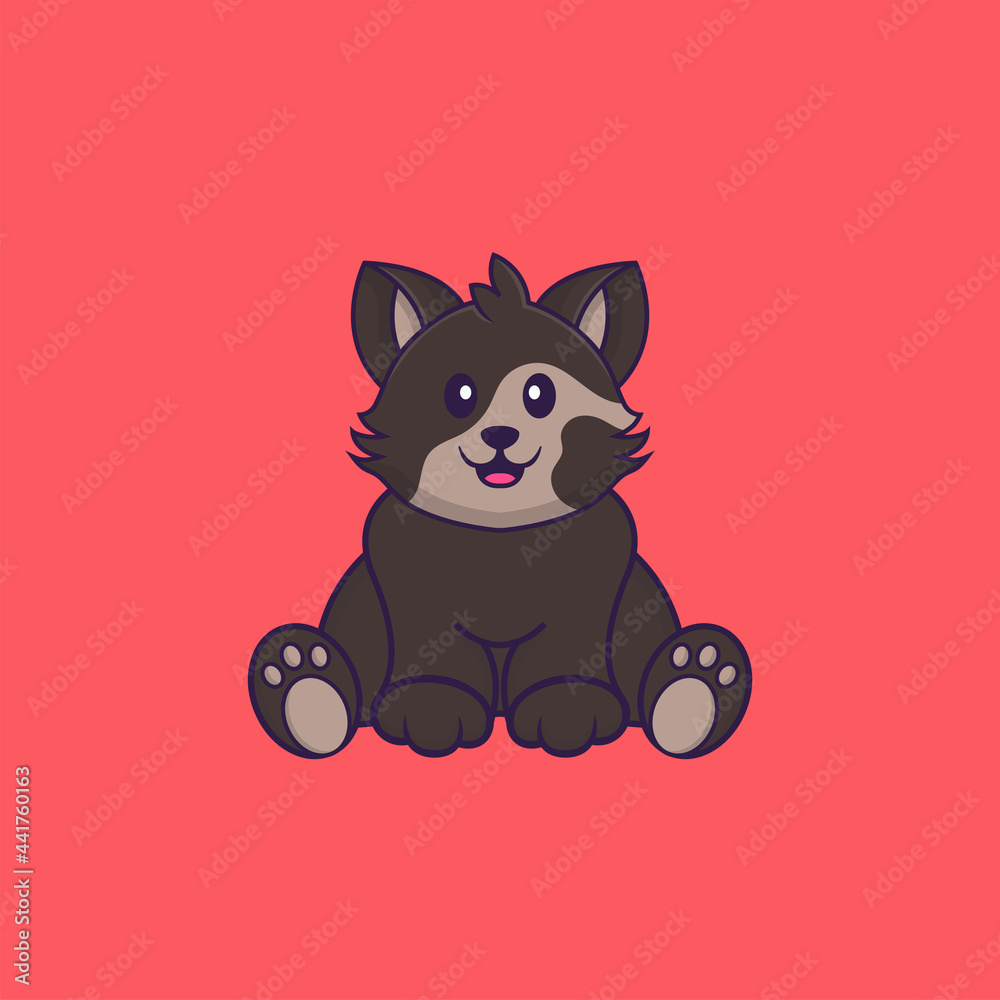 Cute cat is sitting. Animal cartoon concept isolated. Can used for t-shirt, greeting card, invitation card or mascot. Flat Cartoon Style Cute cat is sitting. Animal cartoon concept isolated. Can used for t-shirt, greeting card, invitation card or mascot. Flat Cartoon Style