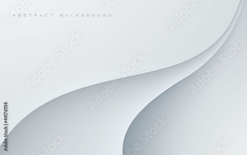Elegant abstract light silver background papercut style