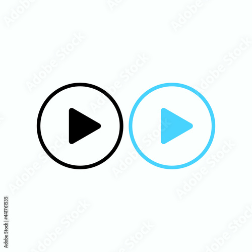 Free Download Play button icon in trendy flat style isolated on grey background. Play symbol for your web site design, logo, app, UI. Vector illustration - GFXLoad