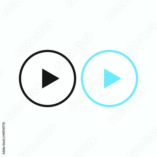 Free Download Play button icon in trendy flat style isolated on grey background. Play symbol for your web site design, logo, app, UI. Vector illustration - GFXLoad