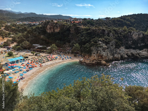 Big pebbles Buyuk cakil beach, Kas, Turkey photo