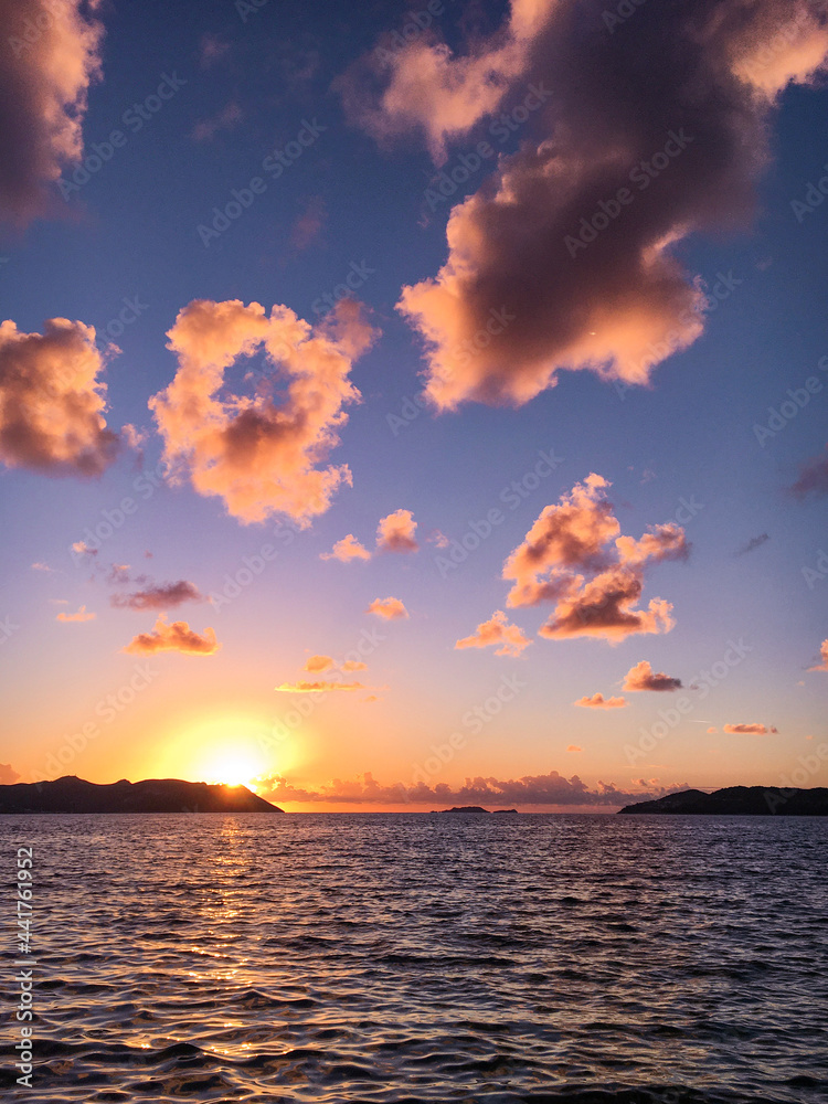 Idyllic sea sunset landscape