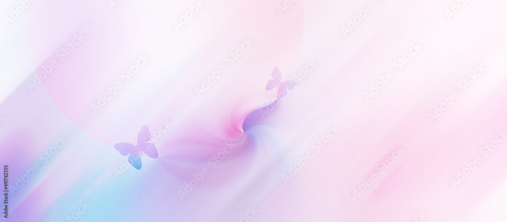abstract blurred gradient pastel colors diagonal lines pink purple  butterflies