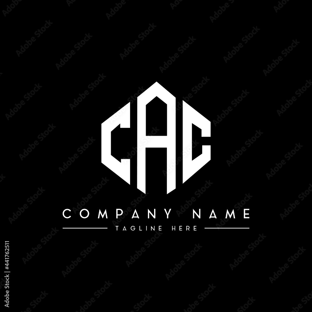 CAC letter logo design with polygon shape. CAC polygon logo monogram. CAC cube logo design. CAC hexagon vector logo template white and black colors. CAC monogram, CAC business and real estate logo. 