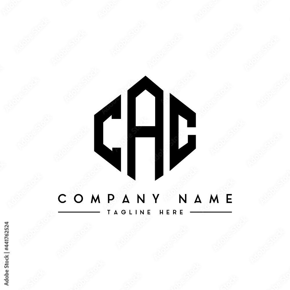 CAC letter logo design with polygon shape. CAC polygon logo monogram. CAC cube logo design. CAC hexagon vector logo template white and black colors. CAC monogram, CAC business and real estate logo. 
