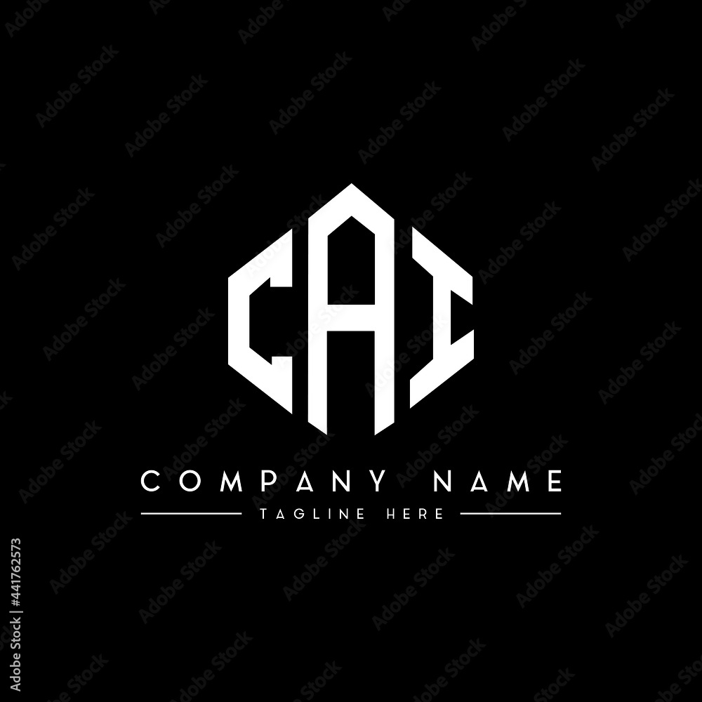 CAI letter logo design with polygon shape. CAI polygon logo monogram. CAI cube logo design. CAI hexagon vector logo template white and black colors. CAI monogram, CAI business and real estate logo. 