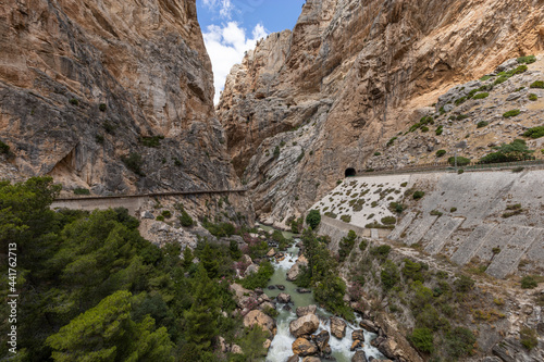 Royal Trail (El Caminito del Rey) in gorge Chorro, Malaga province, Spain