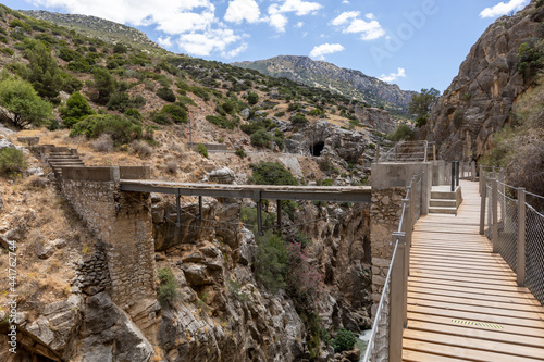 Royal Trail (El Caminito del Rey) in gorge Chorro, Malaga province, Spain