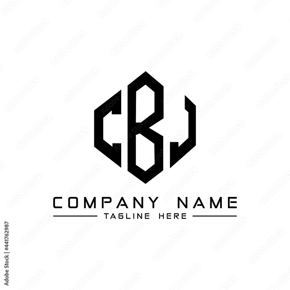 CBJ letter logo design with polygon shape. CBJ polygon logo monogram. CBJ cube logo design. CBJ hexagon vector logo template white and black colors. CBJ monogram, CBJ business and real estate logo. 