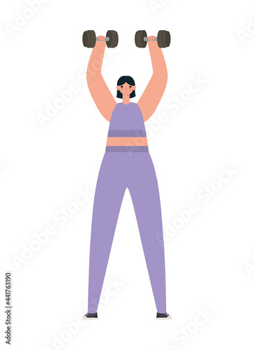 woman with dumbbells