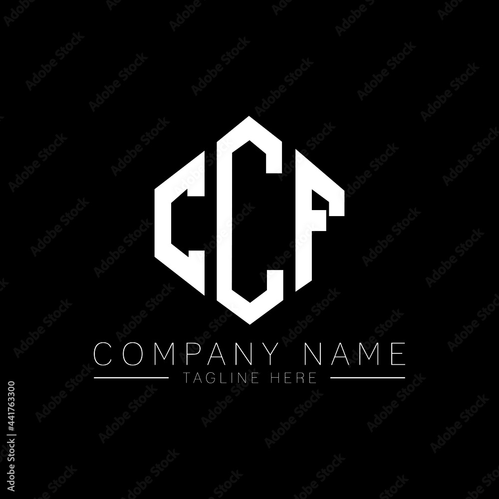CCF letter logo design with polygon shape. CCF polygon logo monogram. CCF cube logo design. CCF hexagon vector logo template white and black colors. CCF monogram, CCF business and real estate logo. 