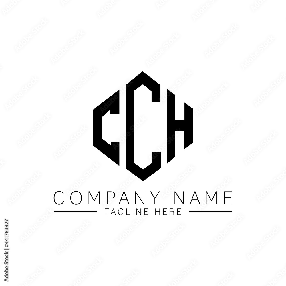 CCH letter logo design with polygon shape. CCH polygon logo monogram