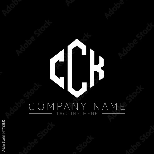 CCK letter logo design with polygon shape. CCK polygon logo monogram. CCK cube logo design. CCK hexagon vector logo template white and black colors. CCK monogram, CCK business and real estate logo.  photo