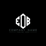 EDB letter logo design with polygon shape. EDB polygon logo monogram. EDB cube logo design. EDB hexagon vector logo template white and black colors. EDB monogram, EDB business and real estate logo. 