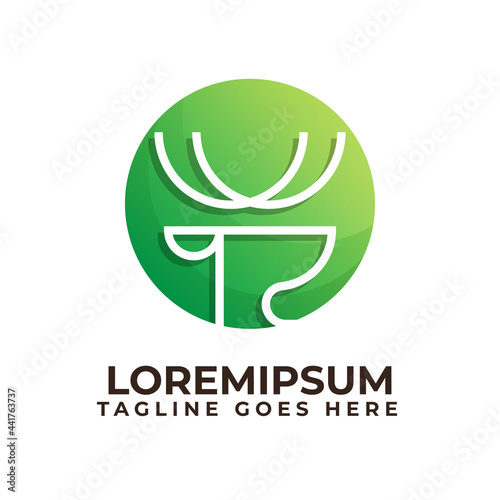 simple minimalist deer logo design
