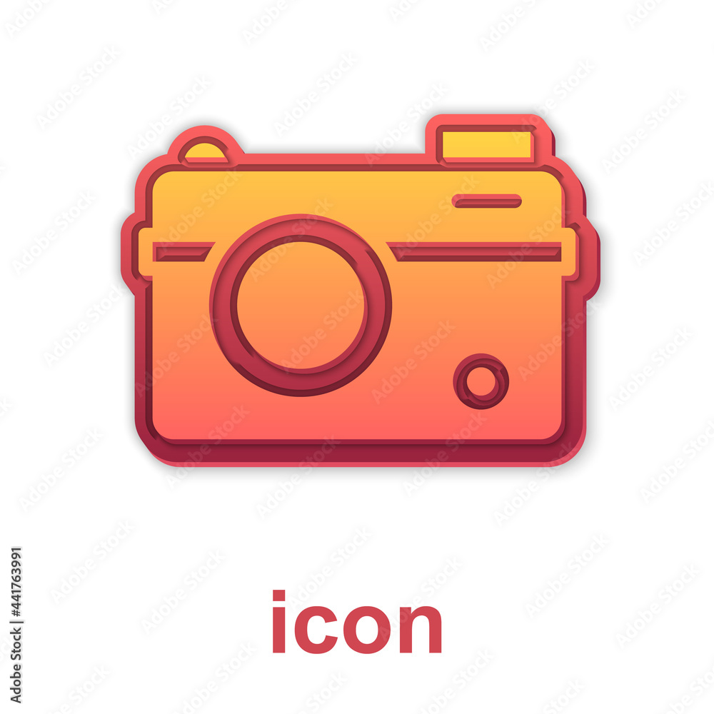 Gold Photo camera icon isolated on white background. Foto camera. Digital photography. Vector Gold Photo camera icon isolated on white background. Foto camera. Digital photography. Vector