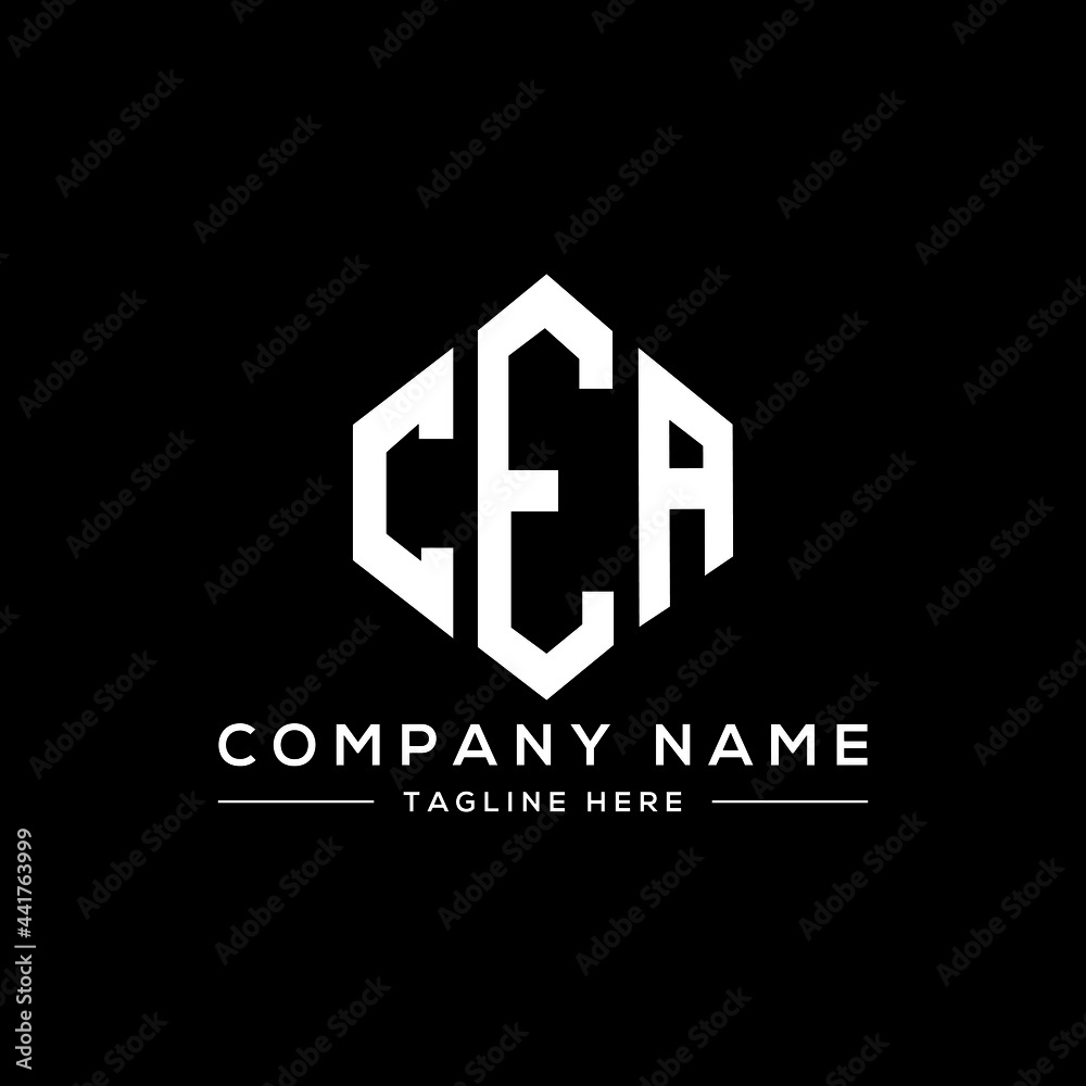 CEA letter logo design with polygon shape. CEA polygon logo monogram. CEA cube logo design. CEA hexagon vector logo template white and black colors. CEA monogram, CEA business and real estate logo. 