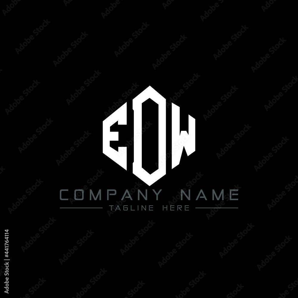 EDW letter logo design with polygon shape. EDW polygon logo monogram. EDW cube logo design. EDW hexagon vector logo template white and black colors. EDW monogram, EDW business and real estate logo. 