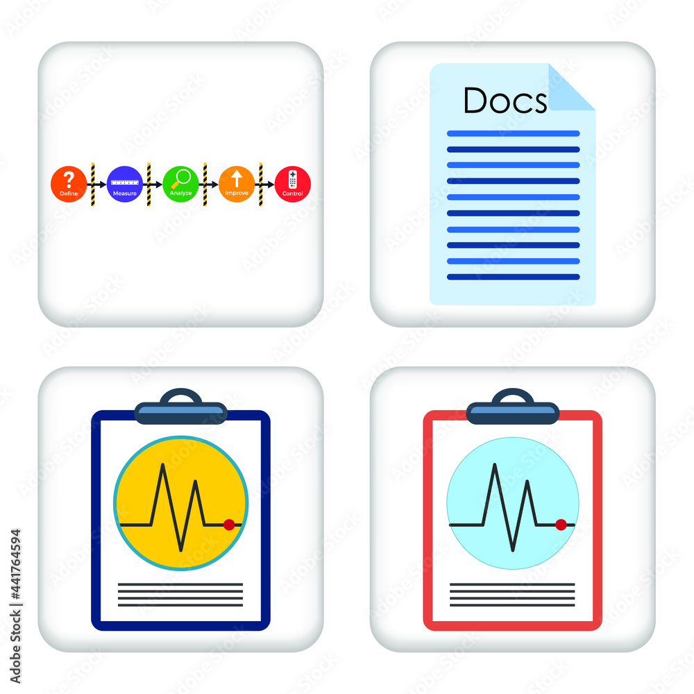 Vector illustration Set for DMAIC, Docs and more EPS10