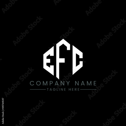 EFC letter logo design with polygon shape. EFC polygon logo monogram. EFC cube logo design. EFC hexagon vector logo template white and black colors. EFC monogram, EFC business and real estate logo.  photo