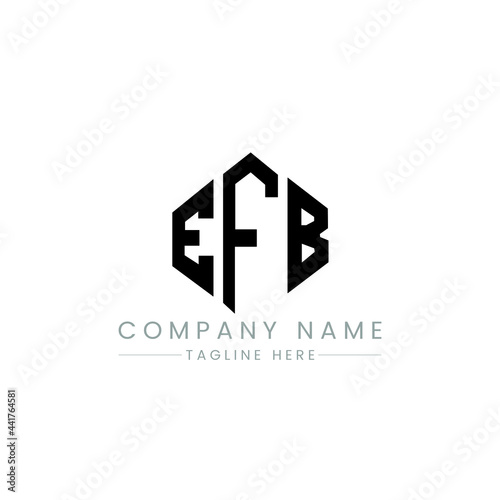EFB letter logo design with polygon shape. EFB polygon logo monogram. EFB cube logo design. EFB hexagon vector logo template white and black colors. EFB monogram, EFB business and real estate logo. 