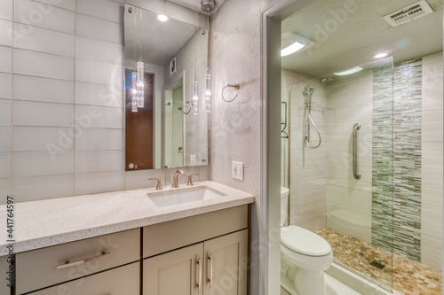 bathroom interior with shower