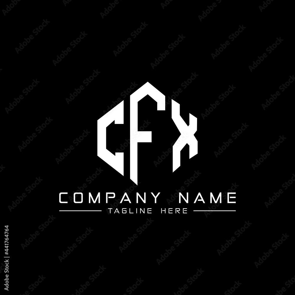 CFX letter logo design with polygon shape. CFX polygon logo monogram ...