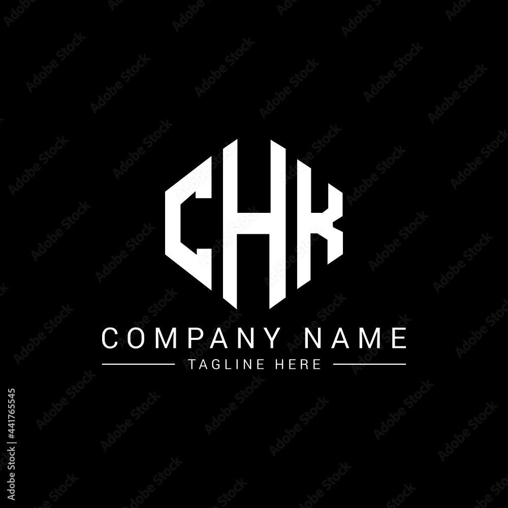CHK letter logo design with polygon shape. CHK polygon logo monogram. CHK cube logo design. CHK hexagon vector logo template white and black colors. CHK monogram, CHK business and real estate logo. 