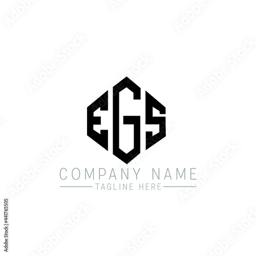 EGS letter logo design with polygon shape. EGS polygon logo monogram. EGS cube logo design. EGS hexagon vector logo template white and black colors. EGS monogram, EGS business and real estate logo.  photo