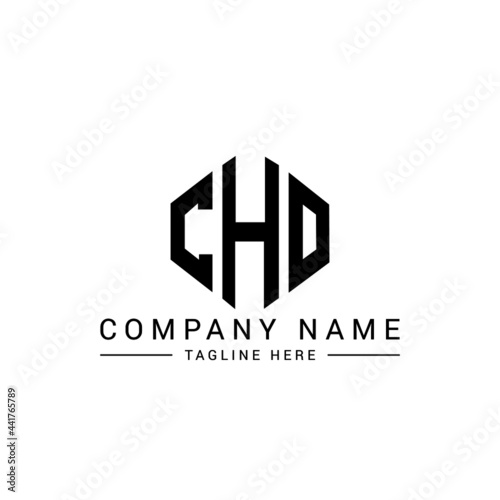 CHO letter logo design with polygon shape. CHO polygon logo monogram. CHO cube logo design. CHO hexagon vector logo template white and black colors. CHO monogram, CHO business and real estate logo. 