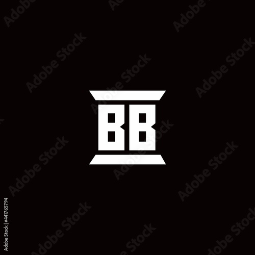 BB Logo monogram with pillar shape designs template