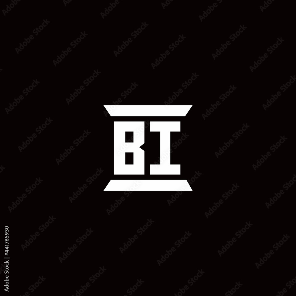 BI Logo monogram with pillar shape designs template BI Logo monogram with pillar shape designs template